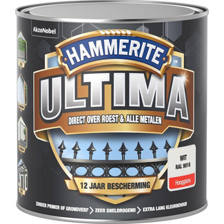 Hammerite Hammerite Ultima Metaallak Hoogglans Wit Ral 9016 250 ml