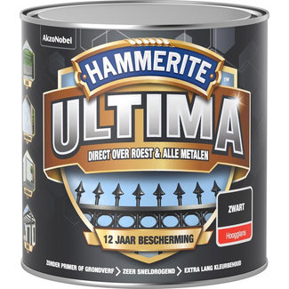 Hammerite Hammerite Ultima Metaallak Hoogglans Zwart 250 ml
