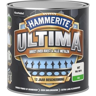 Hammerite Hammerite Ultima Metaallak Mat Wit Ral 9016 250 ml