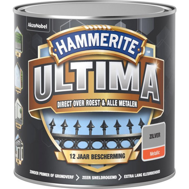 Hammerite Hammerite Ultima Metaallak Metallics Zilver 250 ml