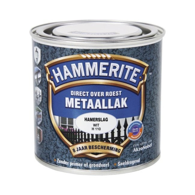 Hammerite Hammerite Metaallak Wit H110 Hamerslag 250 ml