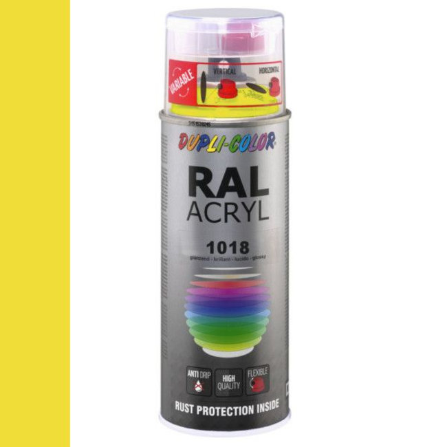 Dupli-Color Ral Acryl Ral 1018 Zink geel Hoogglans 400 ml