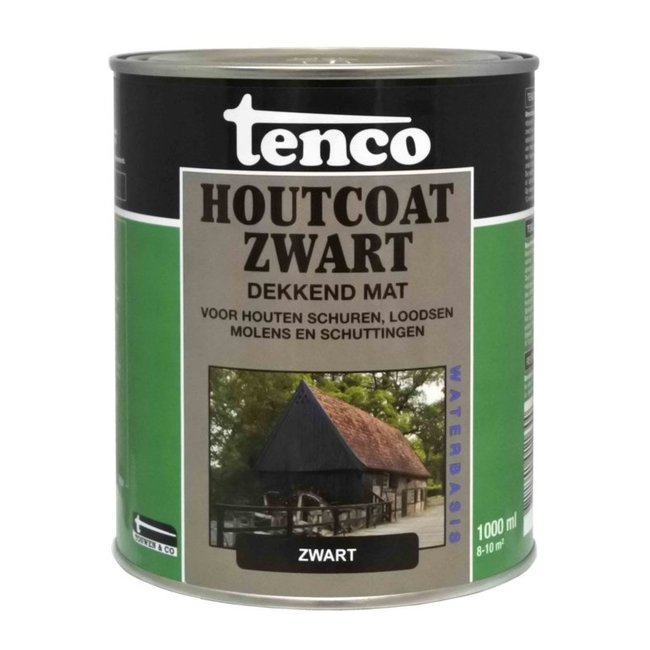 Tenco Tenco Houtcoat Zwart Waterbasis Mat 2,5 liter