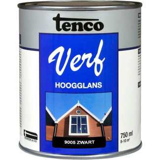 Tenco Tenco Verf Zwart Ral 9005 Hoogglans 750 ml