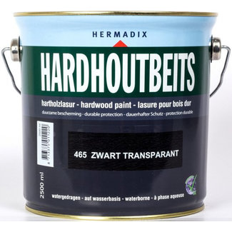 Hermadix Hardhoutbeits Zwart Transparant 465 2,5 liter