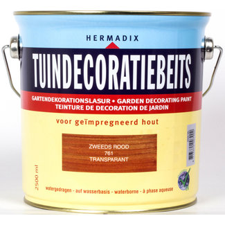 Hermadix Tuindecoratiebeits Transparant Zweeds Rood 761 2,5 liter