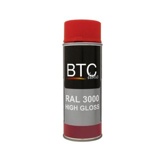 BTC Spray Ral 3000 Vuurrood Hoogglans 400 ml