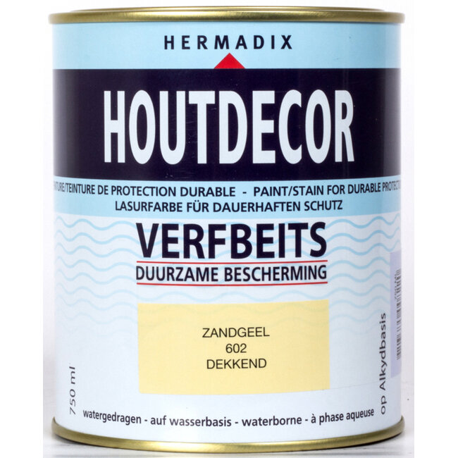 Hermadix Houtdecor Verfbeits Zandgeel 602 750 ml