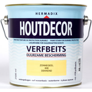 Hermadix Hermadix Houtdecor Verfbeits Zonnegeel 608 2,5 liter