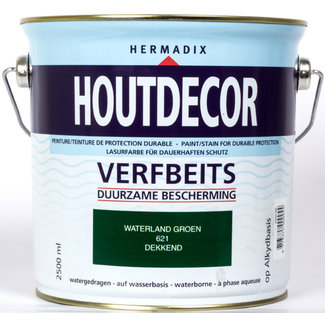 Hermadix Houtdecor Verfbeits Waterland Groen 621 2,5 liter