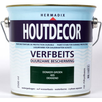 Hermadix Houtdecor Verfbeits Donker Groen 623 2,5 liter