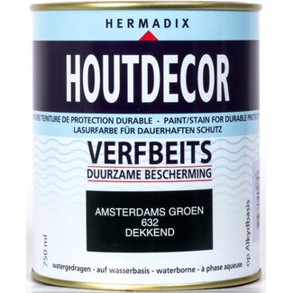 Hermadix Houtdecor Verfbeits Amsterdams Groen 632 750 ml