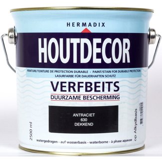 Hermadix Houtdecor Verfbeits Antraciet 630 2,5 liter