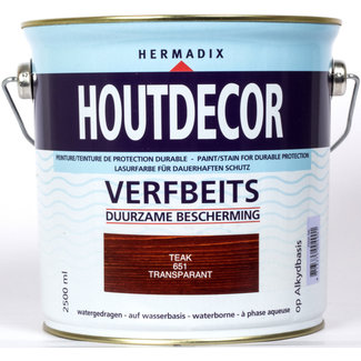 Hermadix Houtdecor Verfbeits Transparant Teak 651 2,5 liter