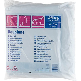 Afdekfolie LDPE 0,075 mm 4 x 5 m Zwart