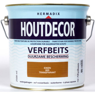 Hermadix Houtdecor Verfbeits Transparant Eiken 653 2,5 liter
