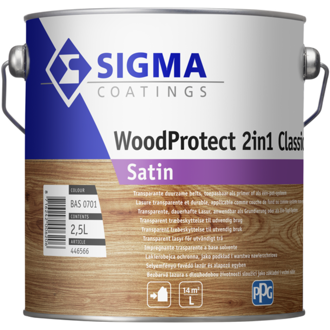 Sigma Woodprotect 2in1 Satin Classic Transparant 2,5 liter
