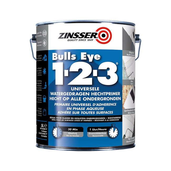 Zinsser Bulls Eye 1-2-3 Wit en Lichte Kleuren 5 liter
