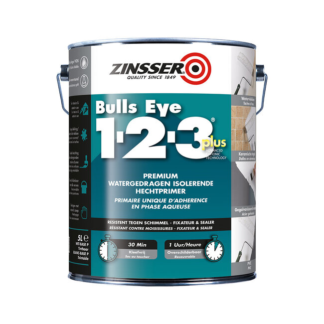 Zinsser Bulls Eye 1-2-3 Plus Wit 1 liter
