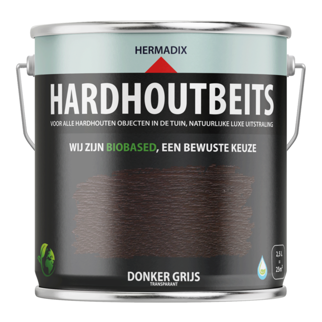 Hermadix Hardhoutbeits Donker Grijs 463 2,5 liter