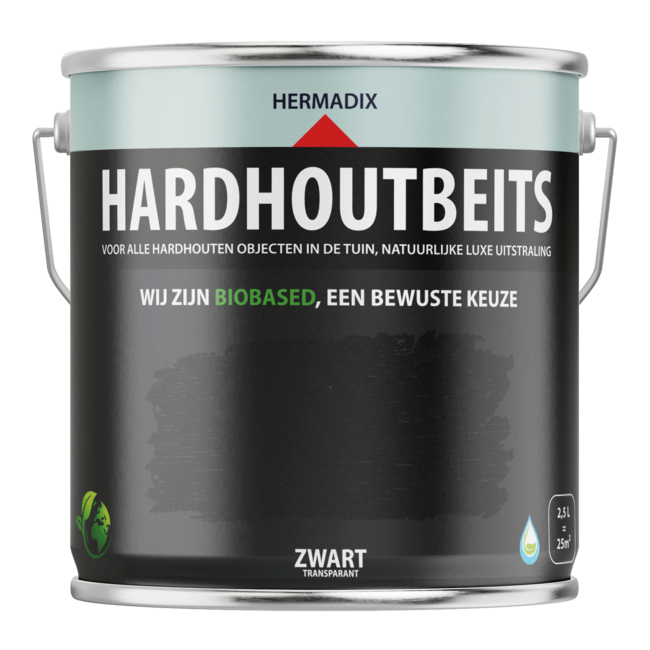 Hermadix Hardhoutbeits Zwart Transparant 465 2,5 liter