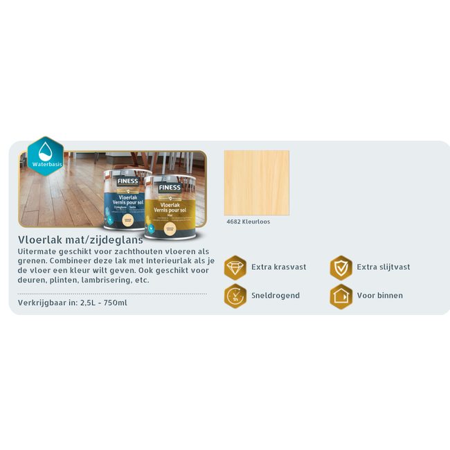Finess Vloerlak Zijdeglans Kleurloos 2,5 liter
