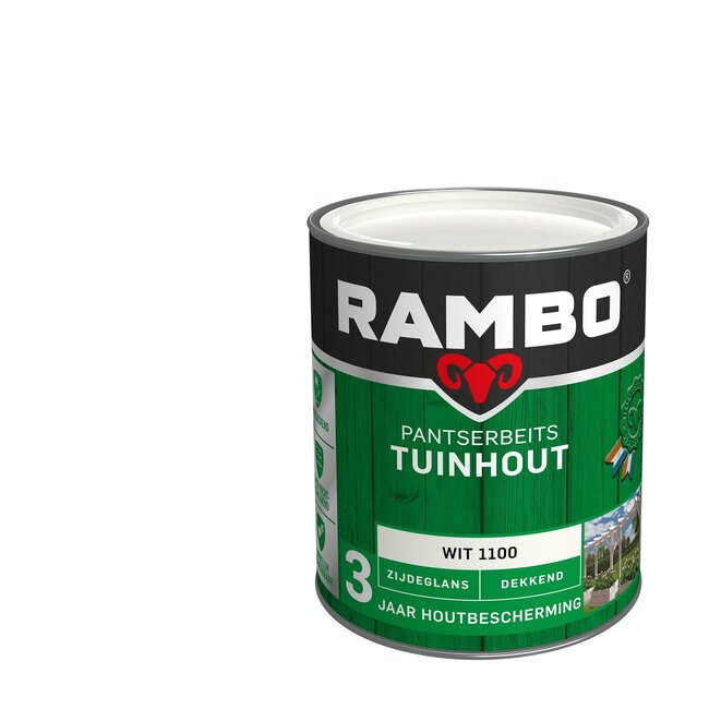 Rambo Pantserbeits Tuinhout Wit 1100 Dekkend 2,5 liter