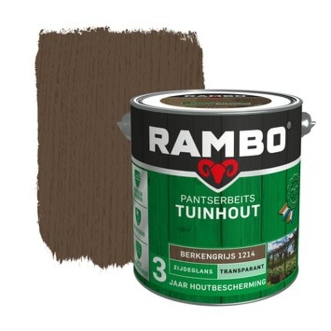 Rambo Pantserbeits Tuinhout Berkengrijs 1214 Transparant 2,5 liter