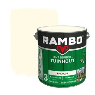 Rambo Pantserbeits Tuinhout Ral 9010 Dekkend 2,5 liter