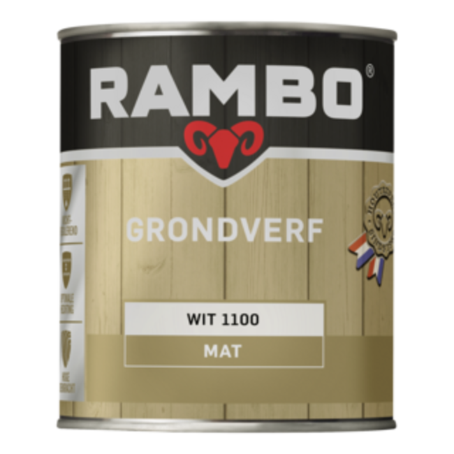 Rambo Grondverf Buiten Dekkend Mat Wit 1100 750 ml