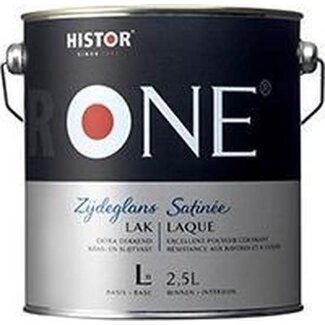 Histor ONE by Histor Acryl Lak Zijdeglans Wit  en Lichte Kleuren 2,5 liter
