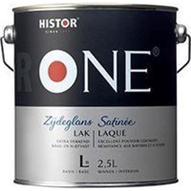 Histor ONE by Histor Acryl Lak Zijdeglans Wit  en Lichte Kleuren 2,5 liter