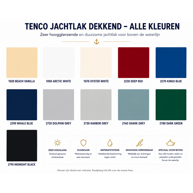 Tenco Jachtlak Dekkend 750 ml Alle Kleuren