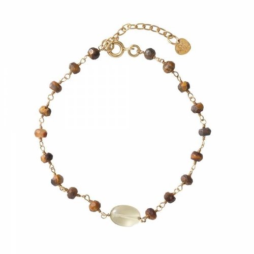 A beautiful story Bracelet Universe Tiger Eye Citrine Gold A beautiful story Bracelet Universe Tiger Eye Citrine Gold