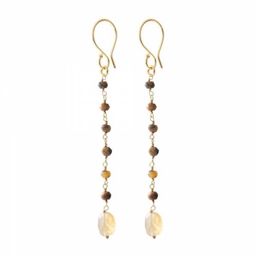 A beautiful story Earrings Blooming Tiger Eye Citrine Gold A beautiful story Earrings Blooming Tiger Eye Citrine Gold