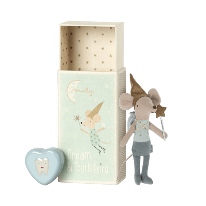 Tooth Fairy Mouse Matchbox Blue