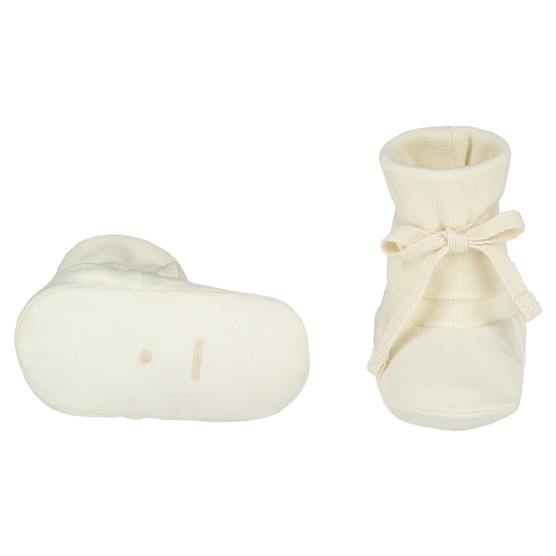 Gray Label Baby Ribbed Booties Cream