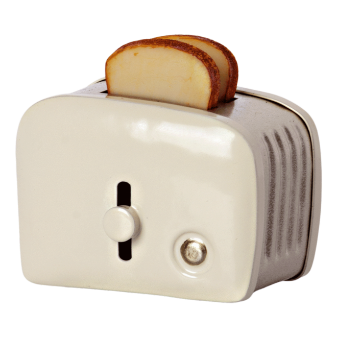 Miniature Toaster & Bread Off White