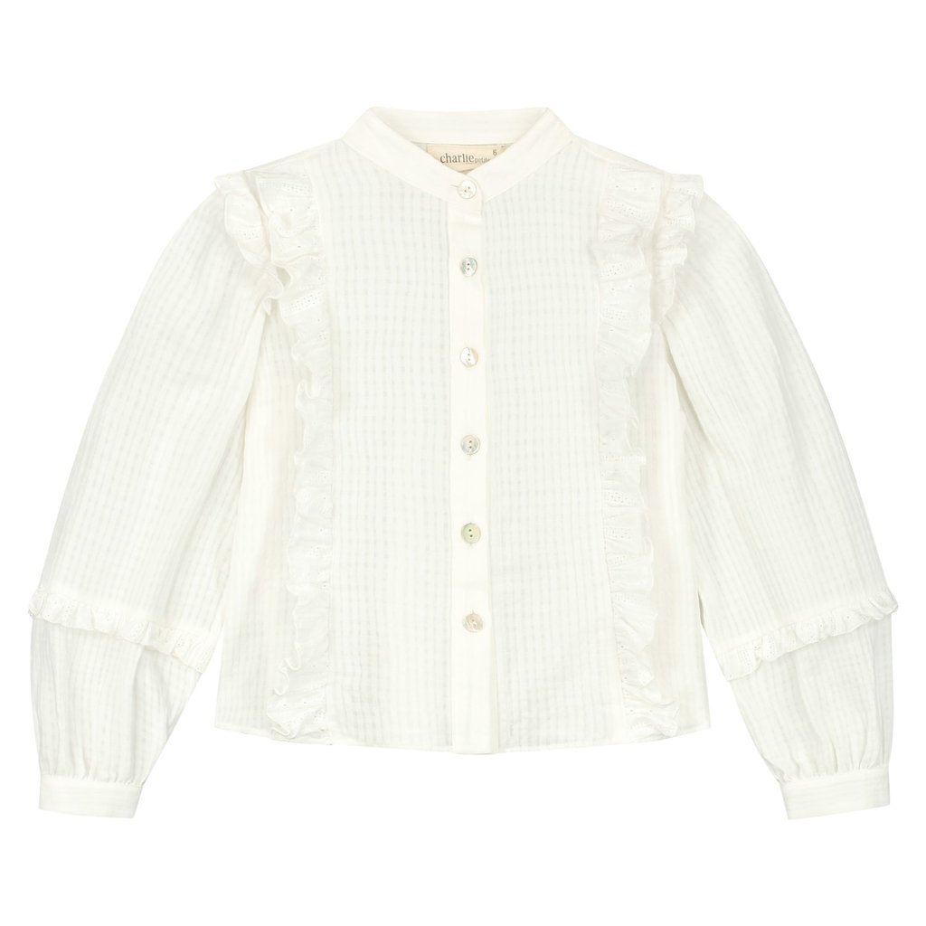 Charlie Petite Charmaine Blouse - White Embroidery
