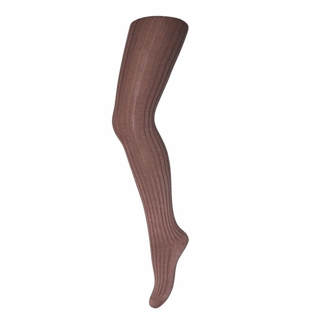 Wool Rib Tights - Brown Sienna