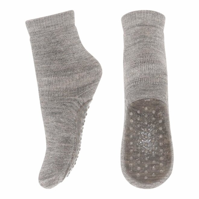 Anti Slip Socks - Light Brown Melange