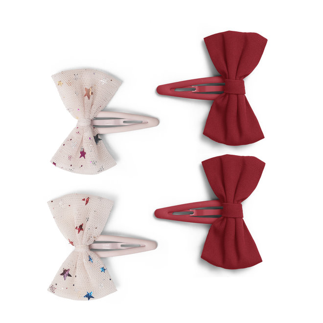 4-Pack Tulle Bowie Hairclips - Multi Star