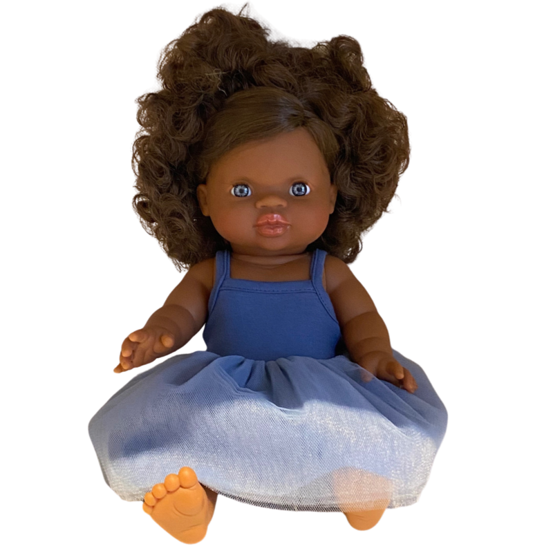 Minikane Doll Curly Girl - Blue Dress