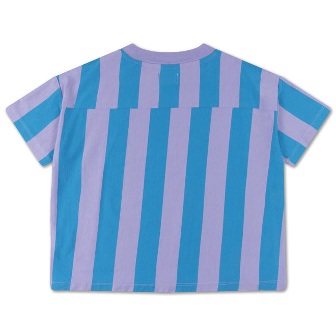 Oversized Tee - Bright Blue Block Stripe