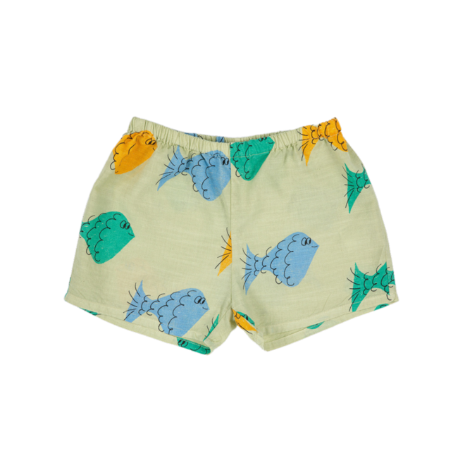 Multicolor Fish All Over Woven Shorts