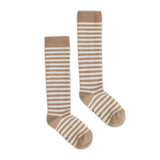 Long Ribbed Socks - Biscuit/Cream