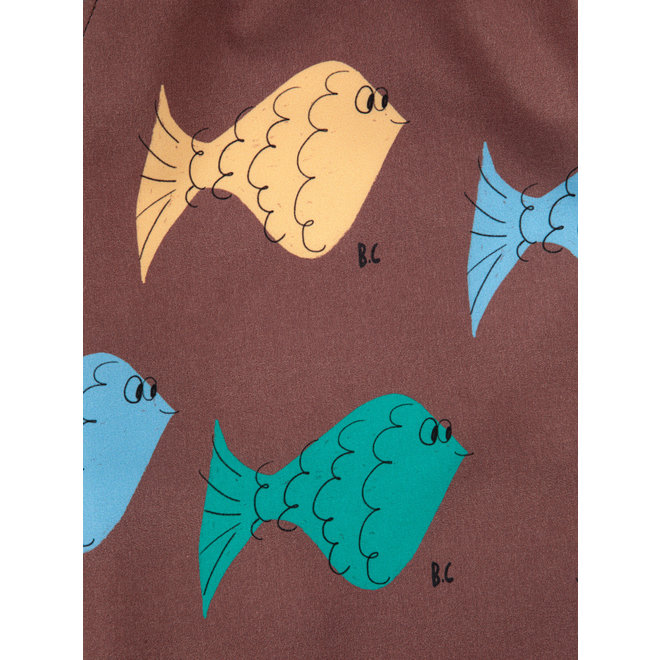 Multicolor Fish All Over Swim Bermuda Shorts