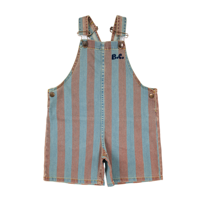 Vertical Stripes Denim Short Dungaree