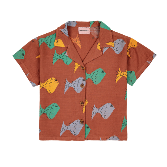 Multicolor Fish All Over Woven Shirt