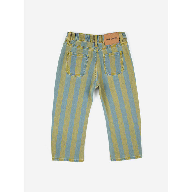 Vertical Stripes Denim Pants